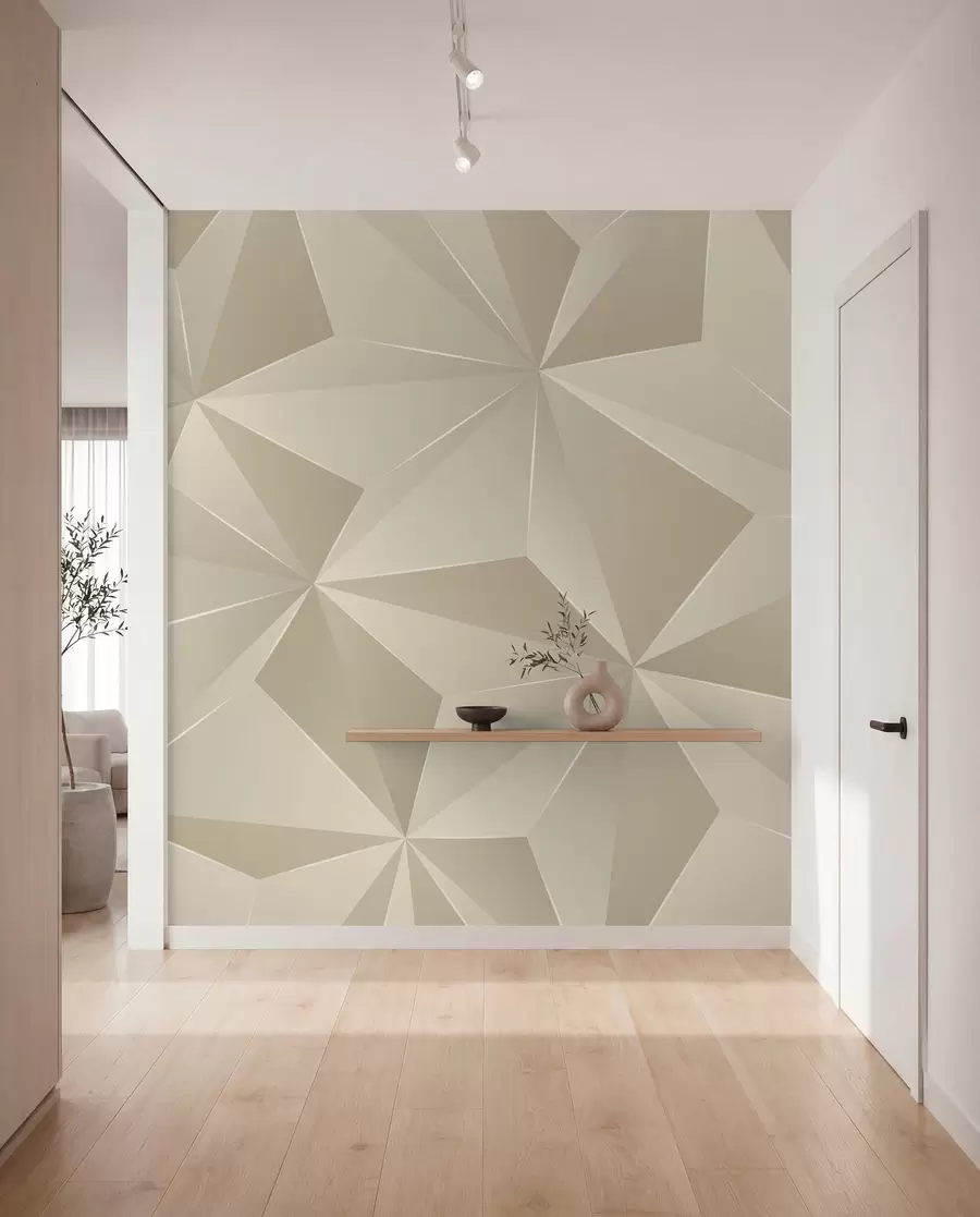Fotobehang Beige geometrisch reliëf u42449