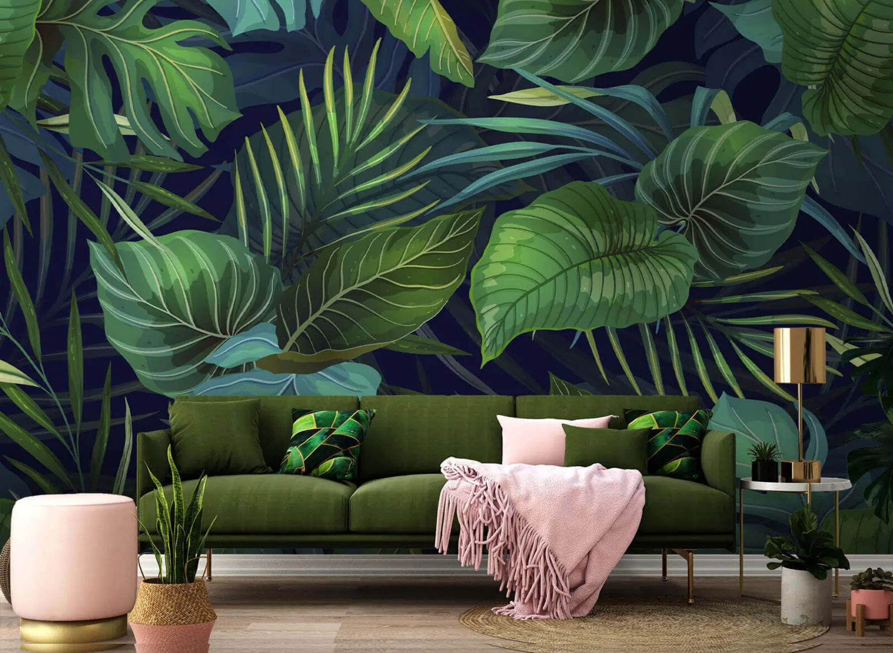 Fotobehang Sappige tropische bladeren u51864