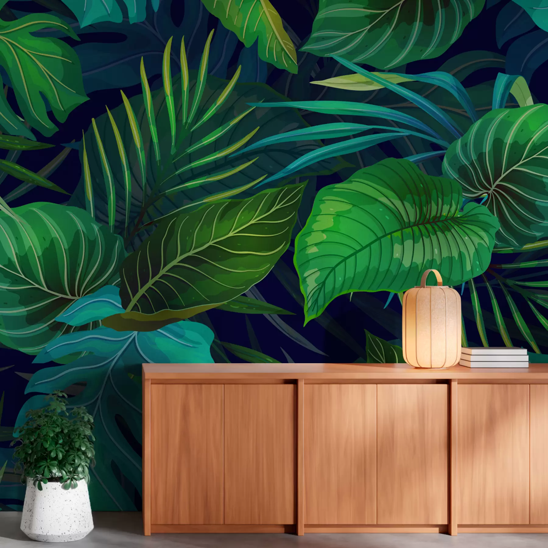 Fotobehang Sappige tropische bladeren u51864