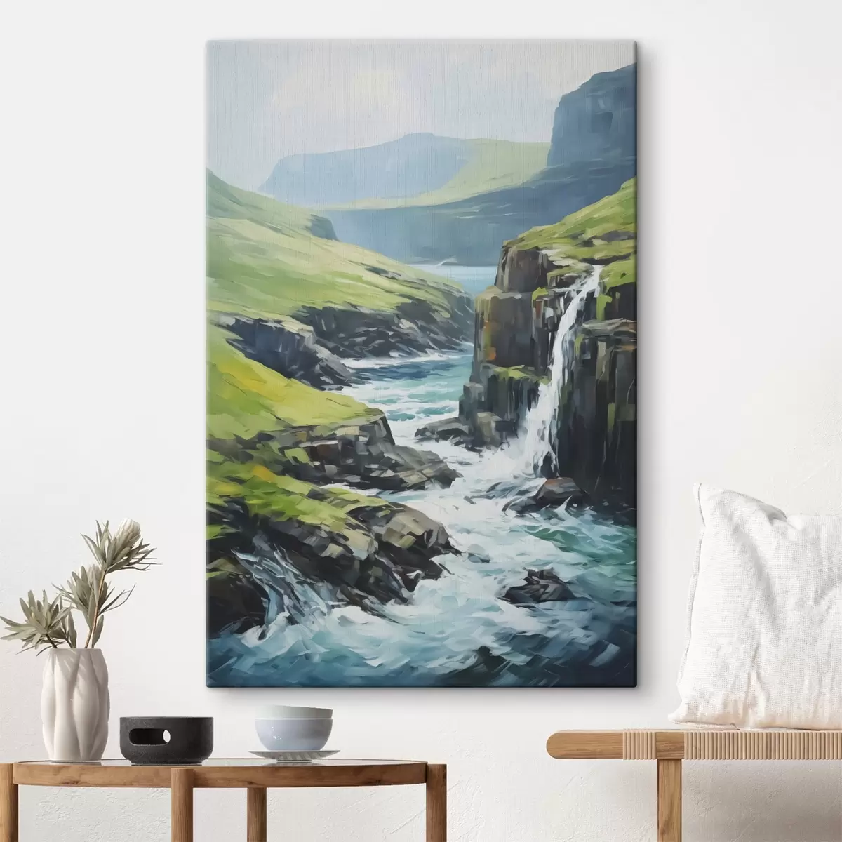  Peintures Rivière parmi les fjords imitation de peinture s42125