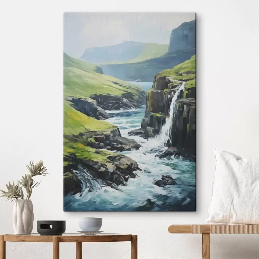  Peintures Rivière parmi les fjords imitation de peinture s42125