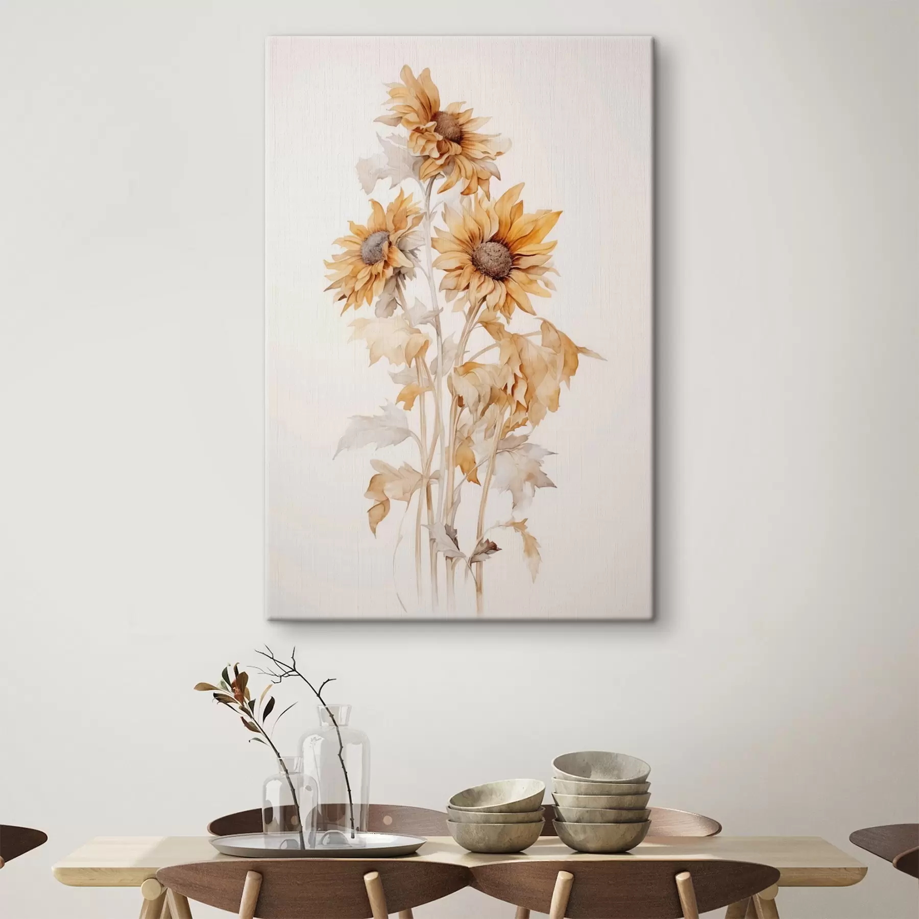 Fotobehang Zonnebloemen imitatie aquarel s42127