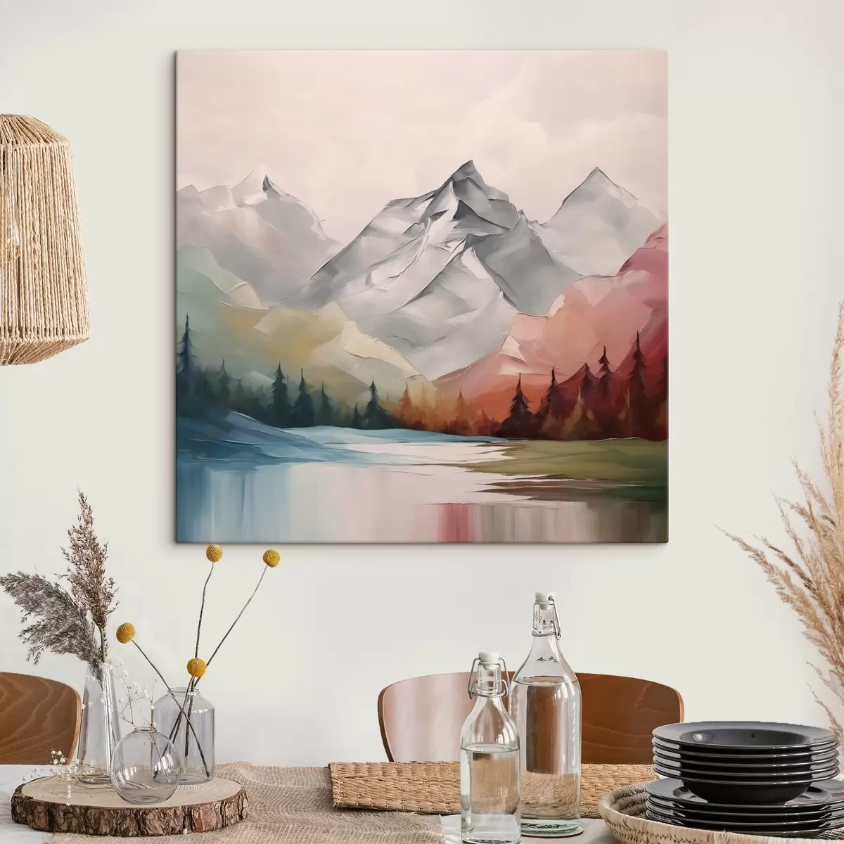  Schilderijen Bergen en bos imitatie van schilderij s42128