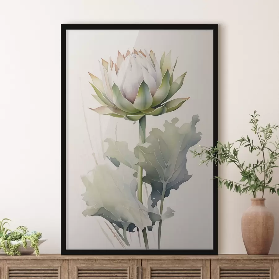 Fotobehang Artisjok bloem imitatie aquarel f42117