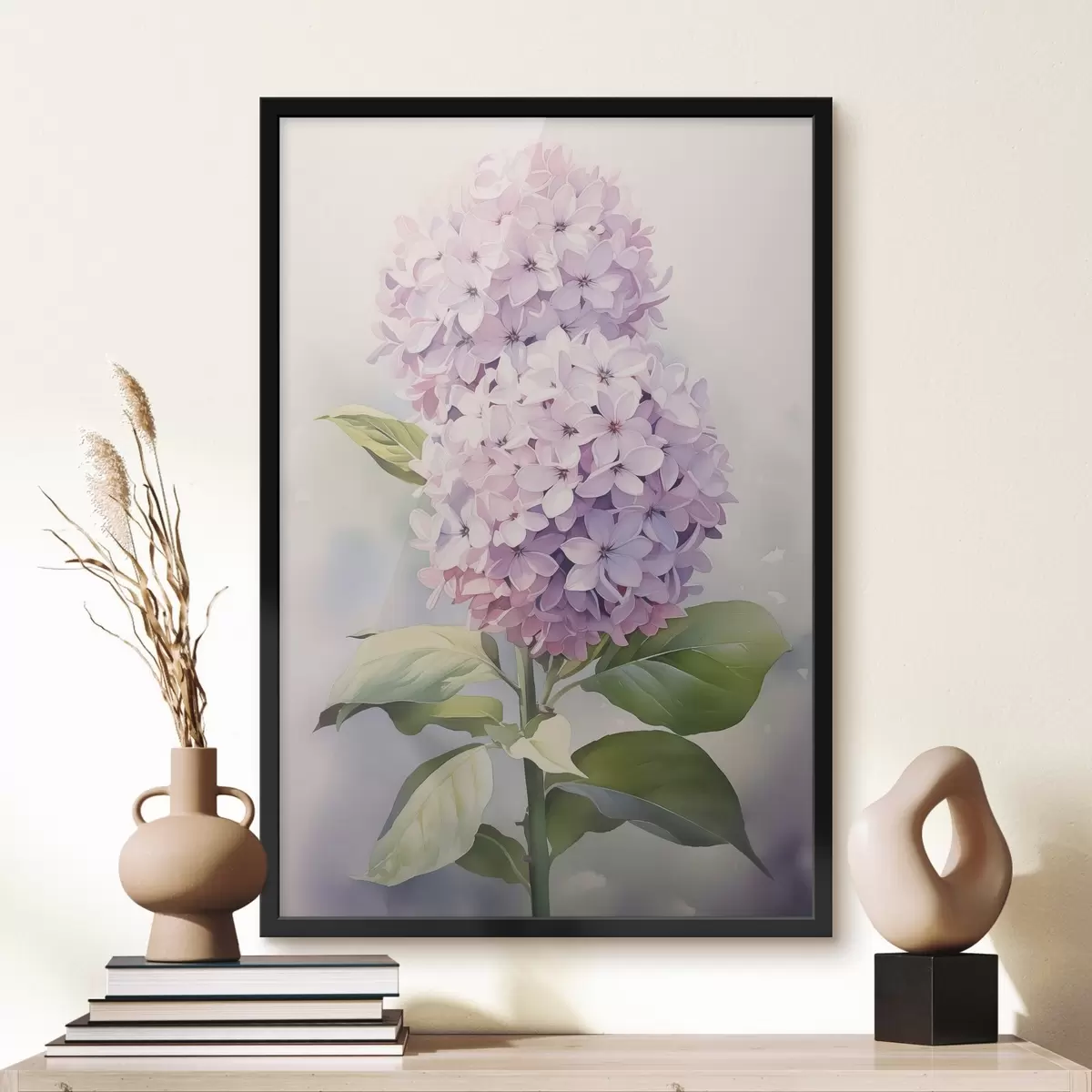 Poster Hyacint tak imitatie aquarel f42120