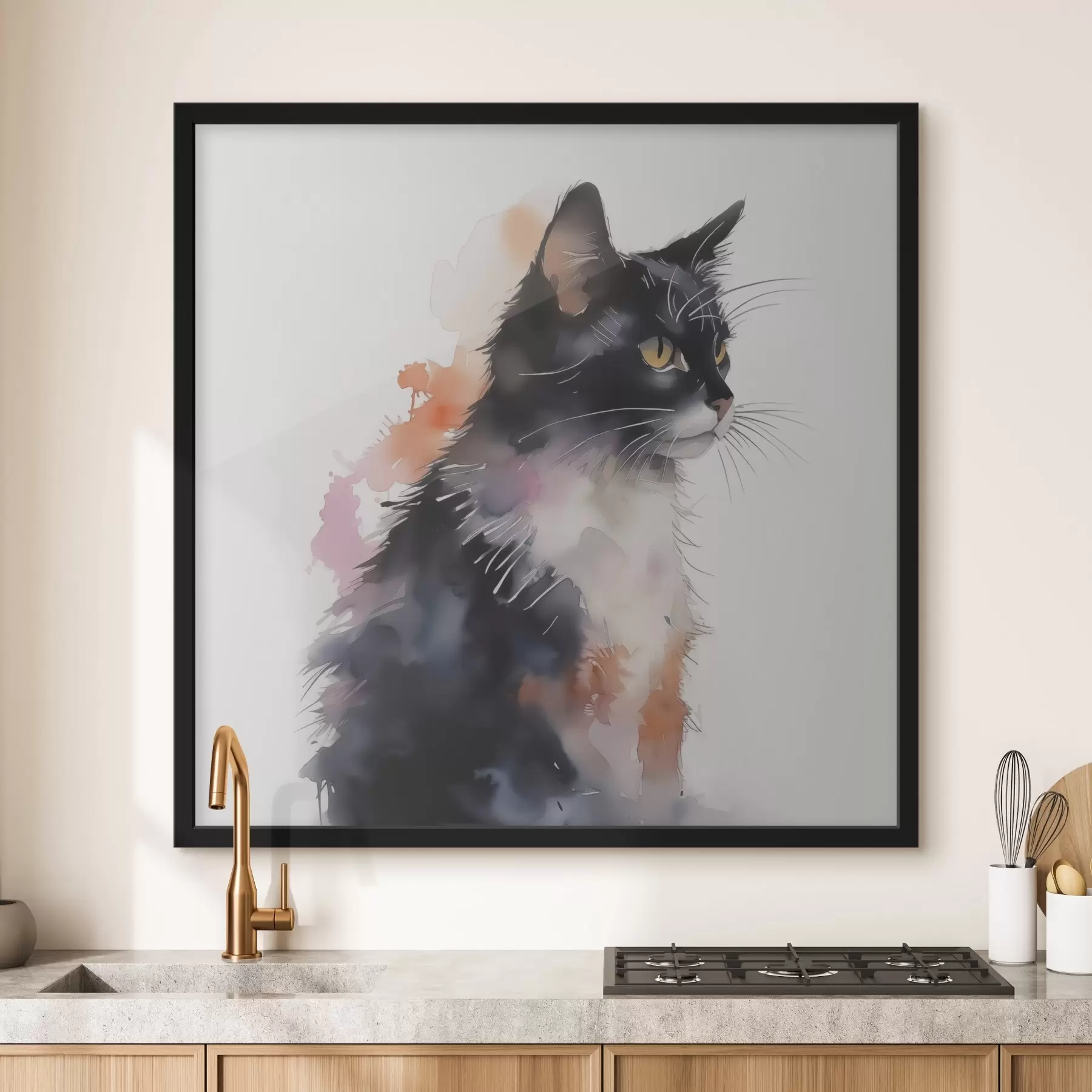 Papier peint photo Aquarelle imitation chat f42121