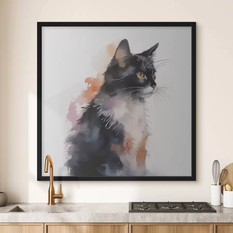 Papier peint photo Aquarelle imitation chat f42121