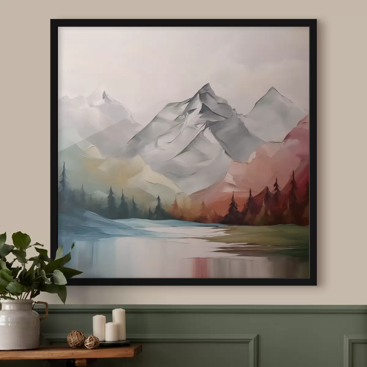 Affiche Montagnes et forêts imitation peinture f42128