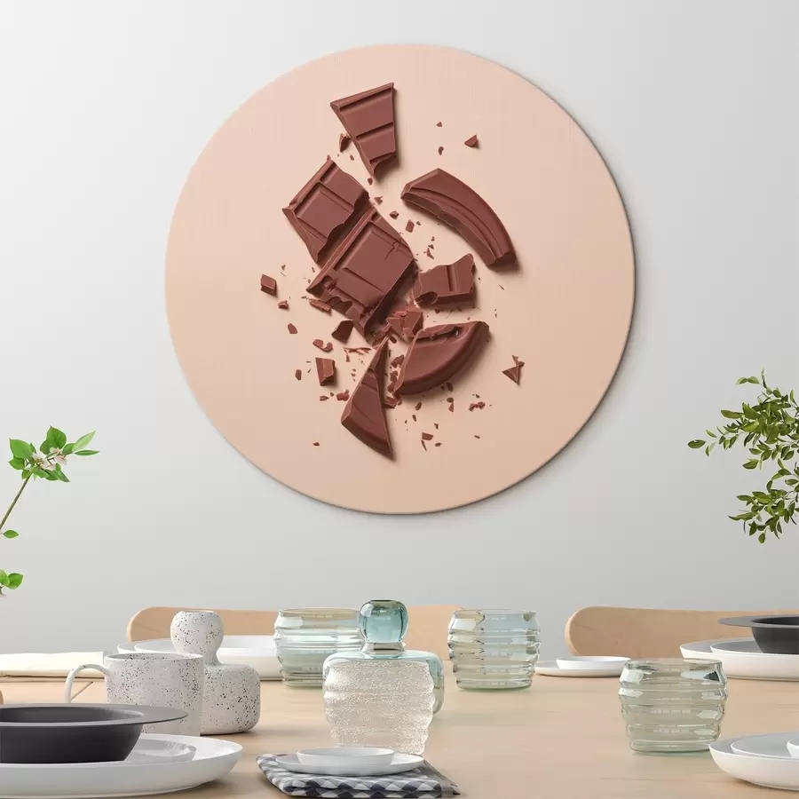  Schilderijen Gebroken stukjes en kruimels chocolade in verschillende vormen r42114