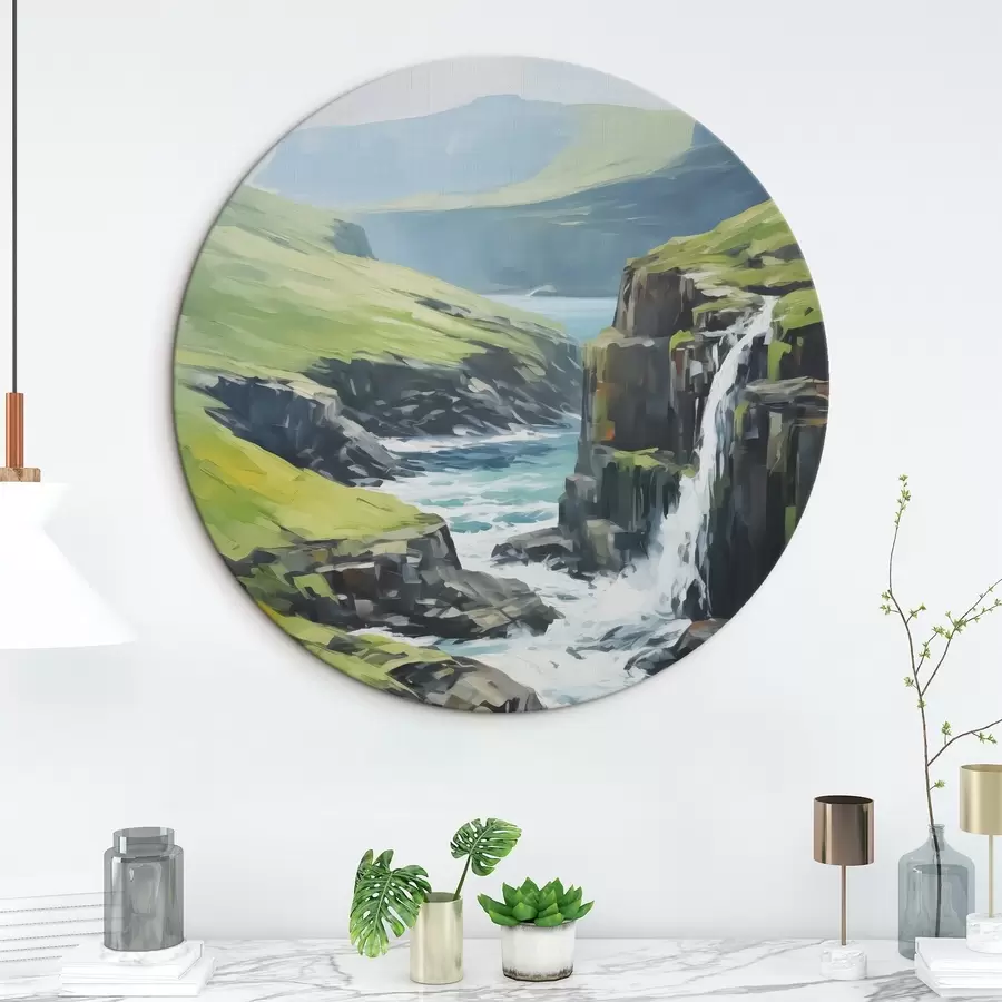  Schilderijen Rivier tussen fjorden imitatie van schilderij r42125