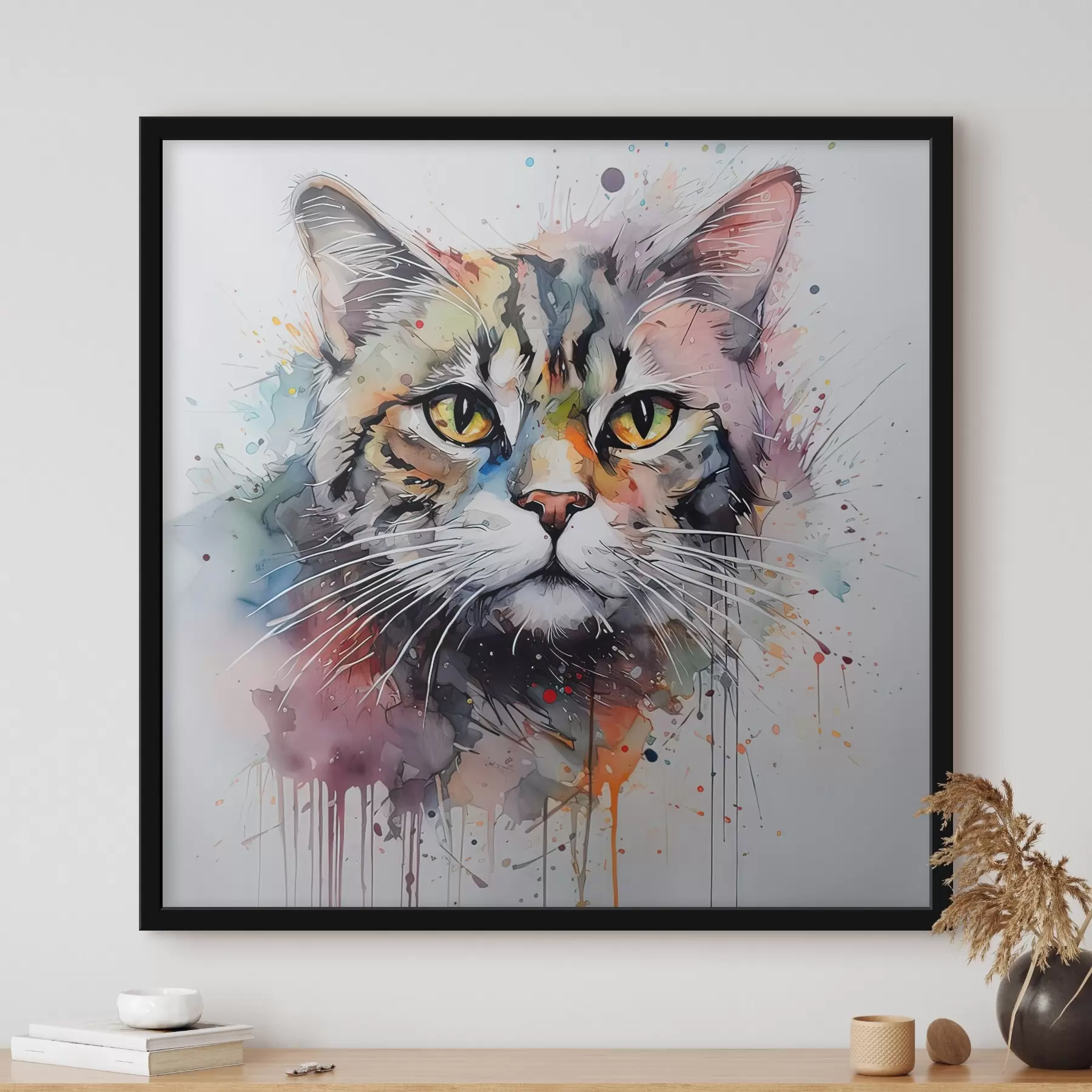 Papier peint photo Chat dans un style aquarelle f32316