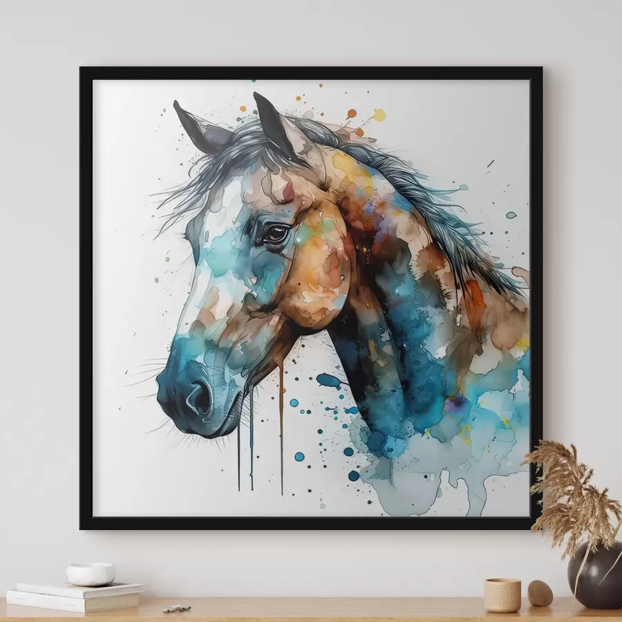 Fotobehang Een paard in aquarelstijl f32323
