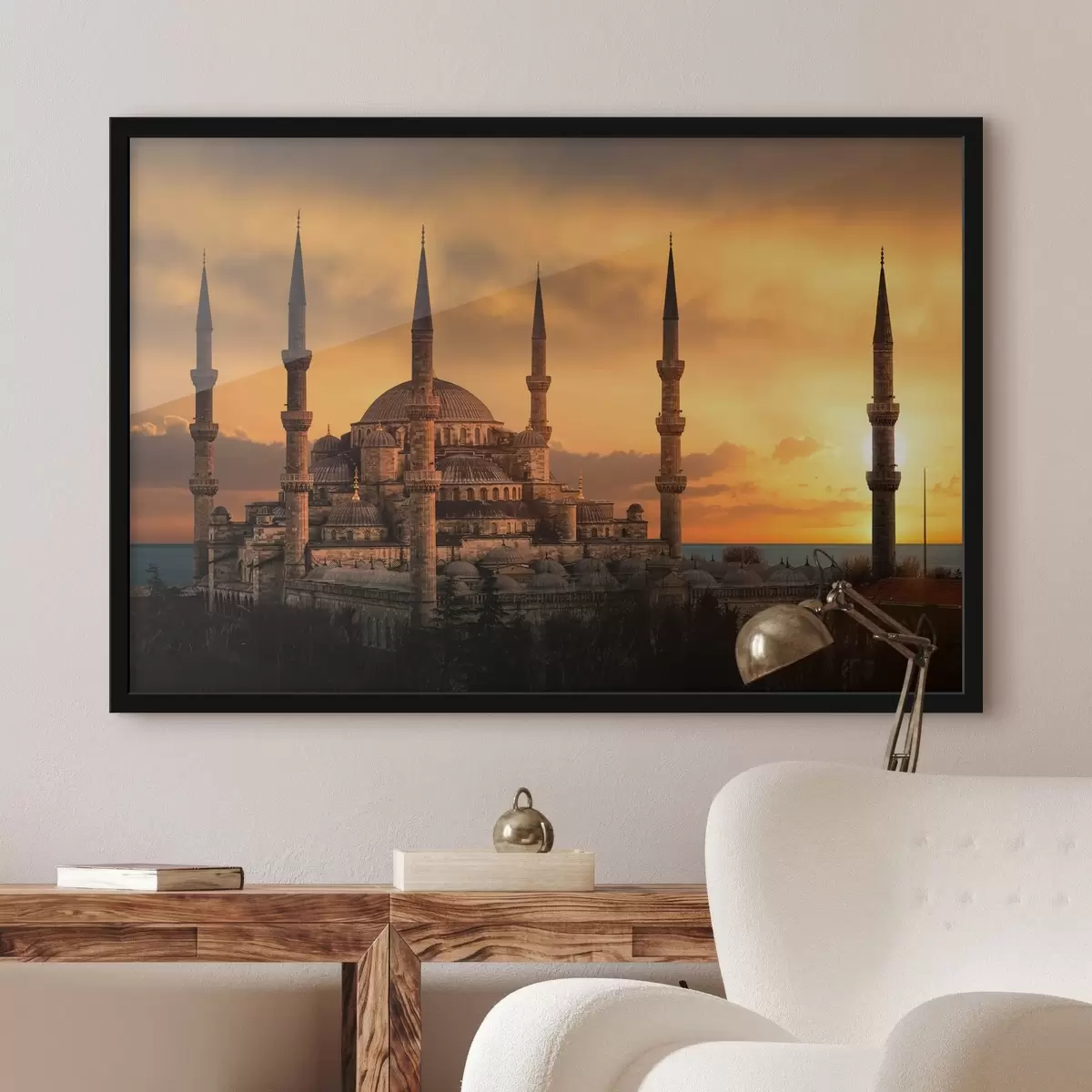 Affiche Mosquée bleue au coucher du soleil, Istanbul f33029