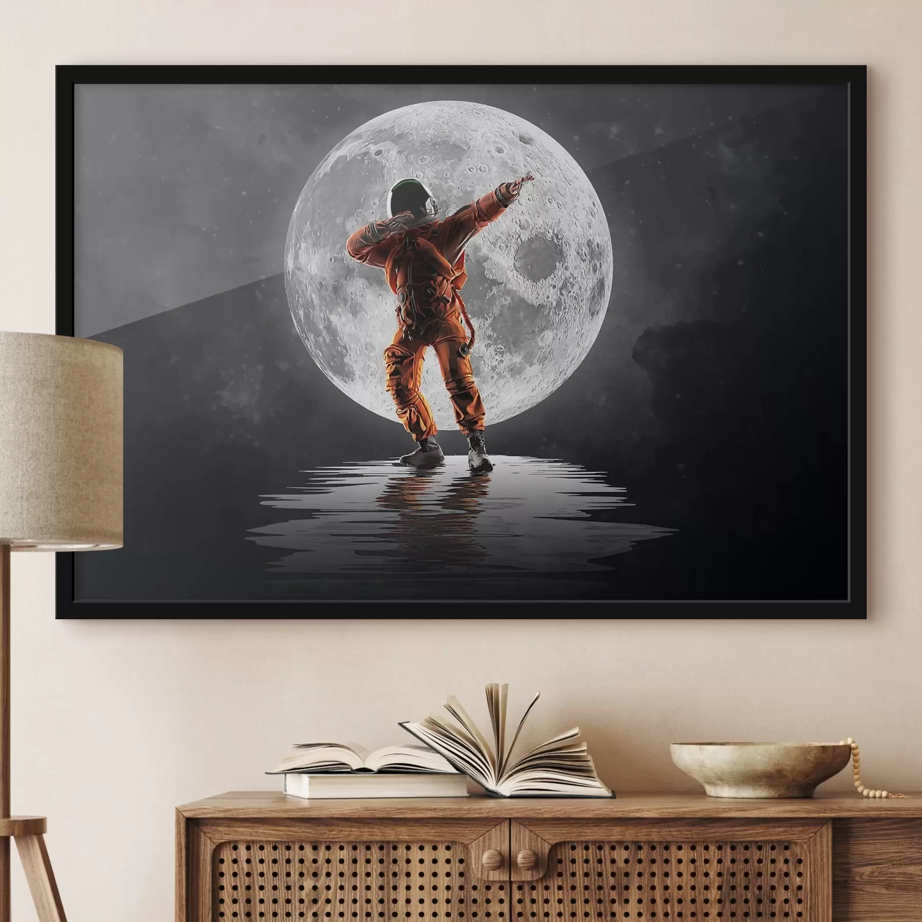  Peintures astronaute sur la lune f33905