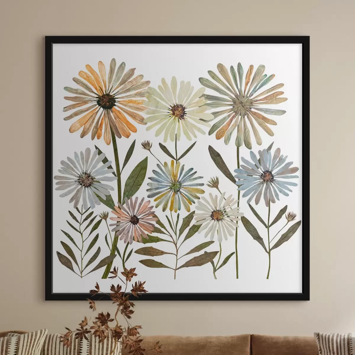 Affiche marguerites colorées f34120