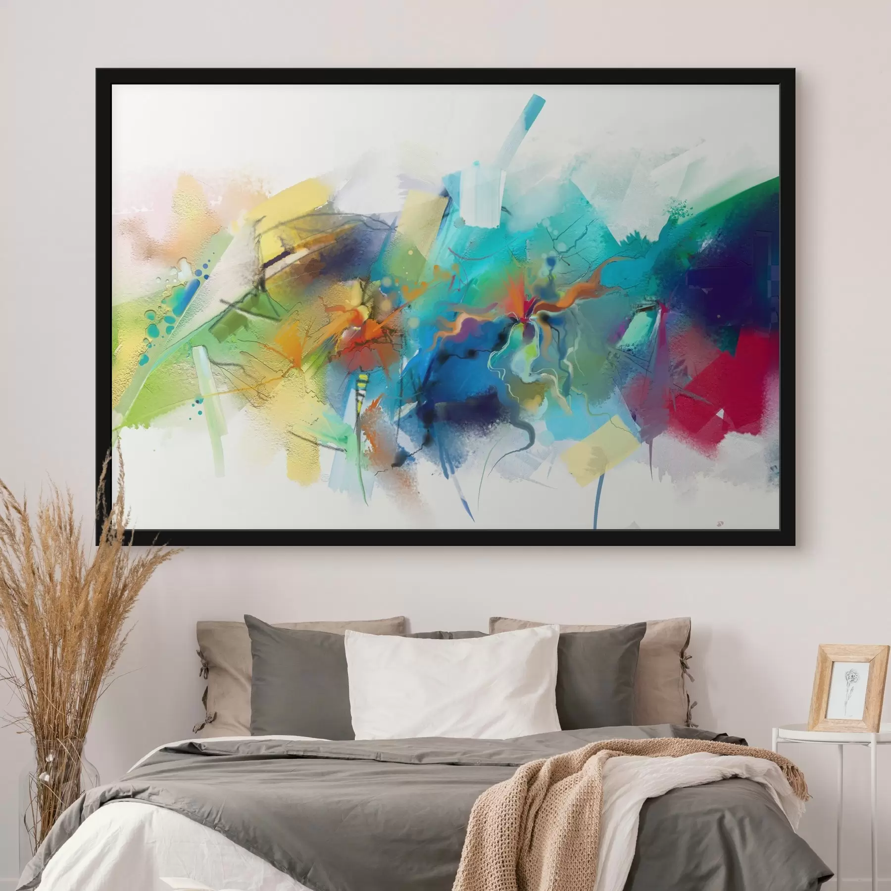 Fotobehang heldere kleuren gemengd op canvas f34193