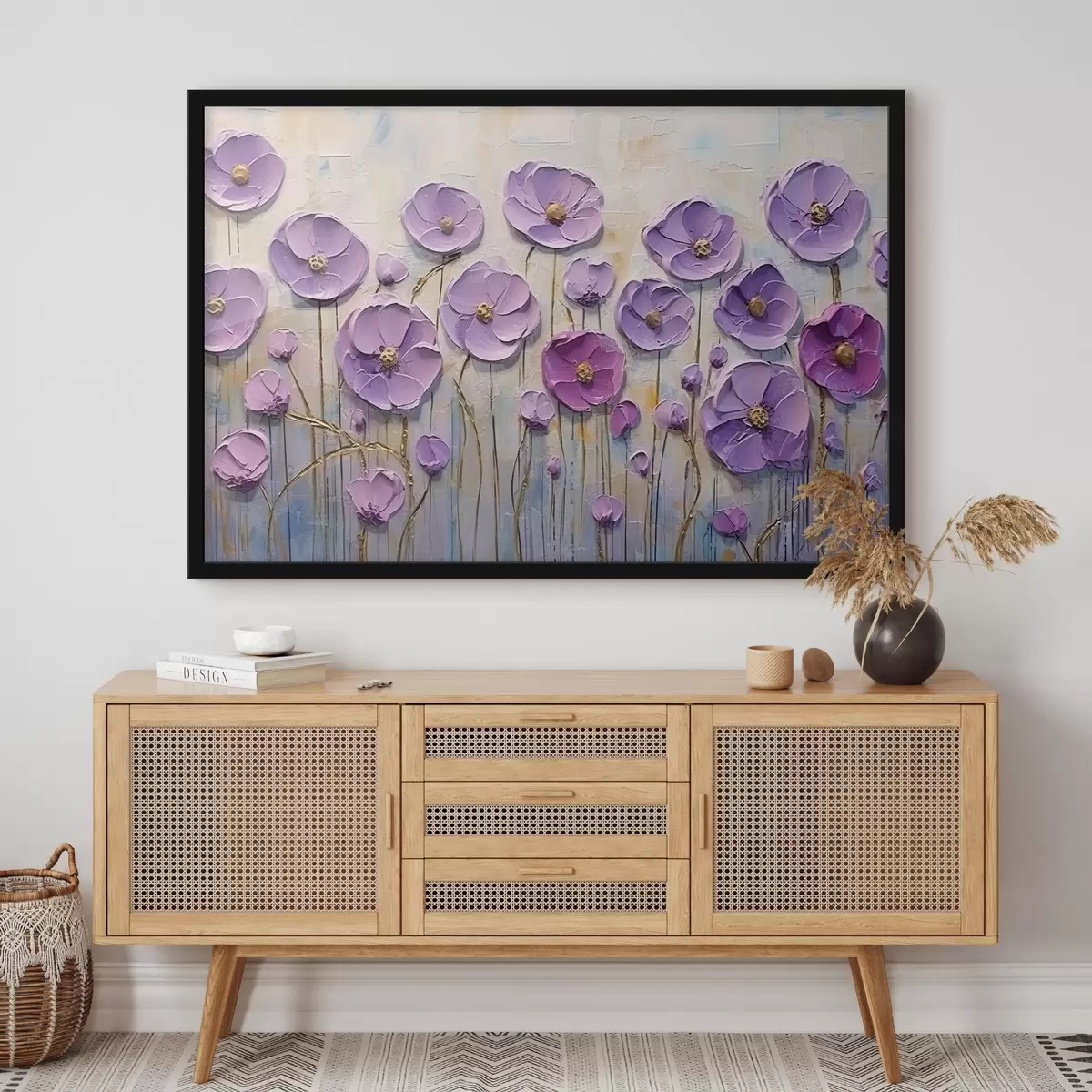 Affiche Peinture à l'huile de fleurs printanières sur toile f34856