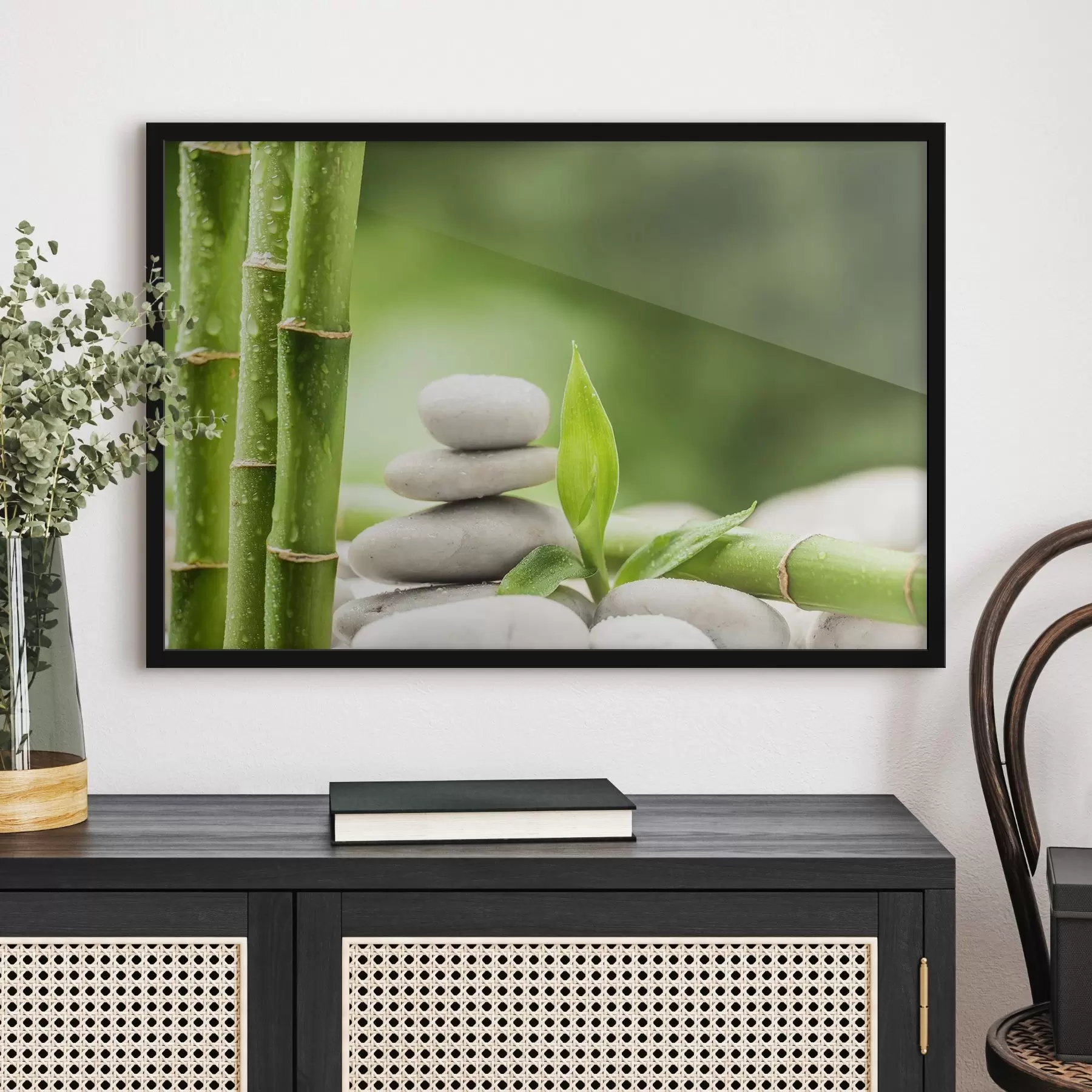  Peintures bambou vert f34933