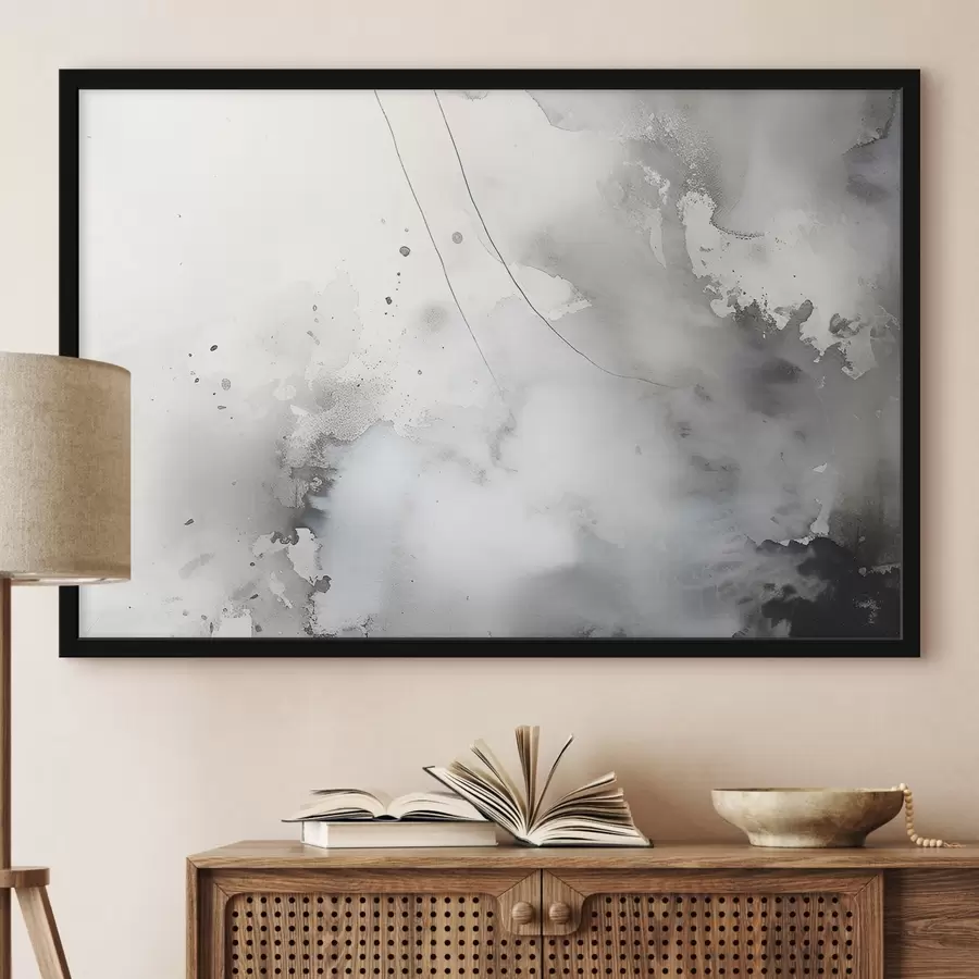 Fotobehang Grijze abstractie met verfstreken f35310