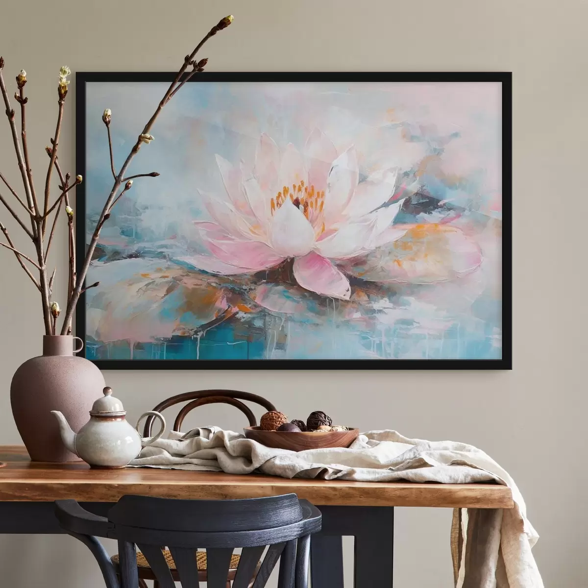 Affiche Illustration aquarelle d'une pivoine f35449