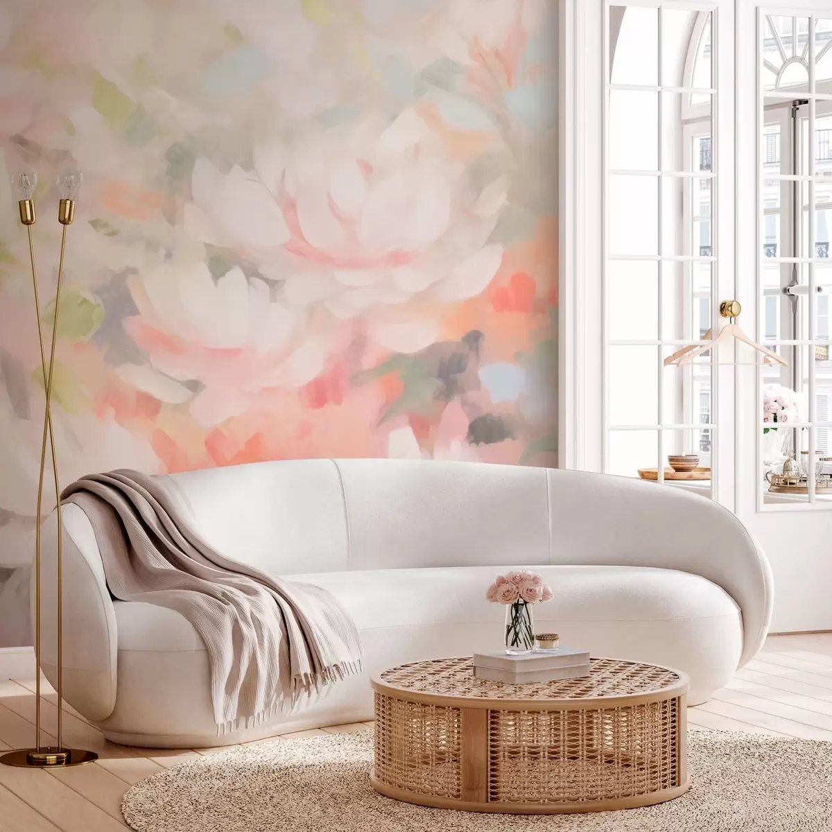 Fotobehang Roze bloemen w08547