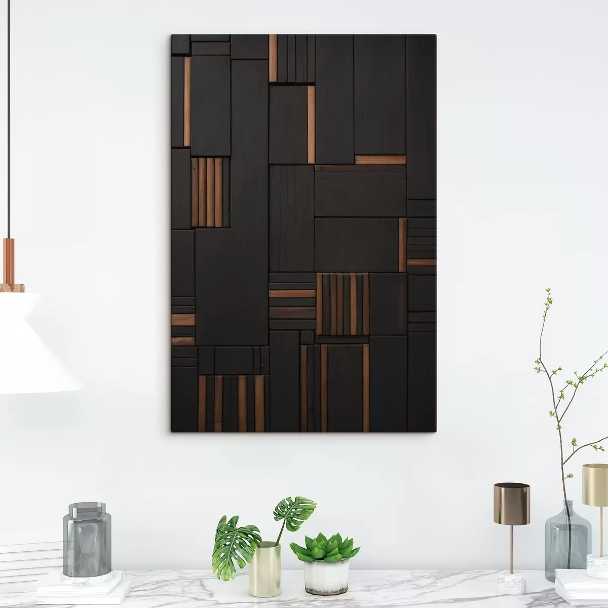  Peintures Mur avec l'image de carreaux de bois s41782