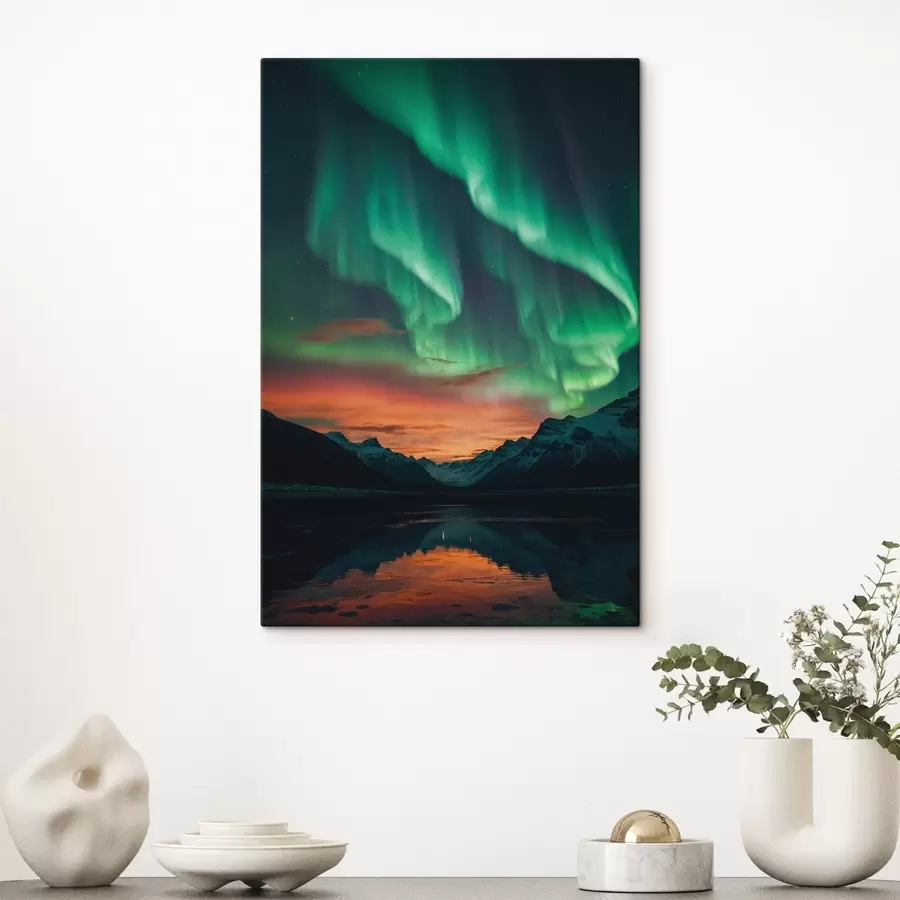  Schilderijen Noorderlicht boven bergen s41783