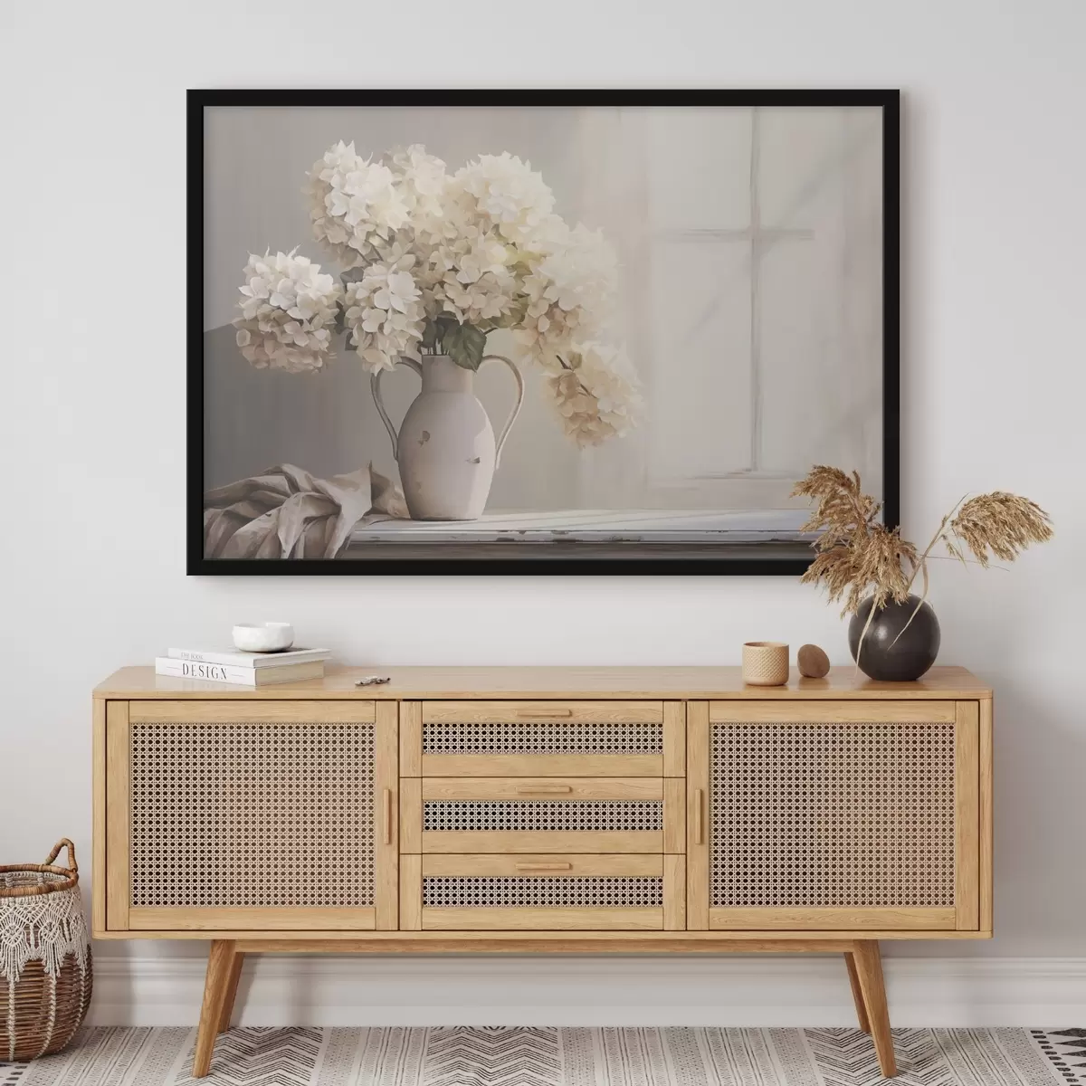 Poster Vaas met bloemen op vensterbank f41762