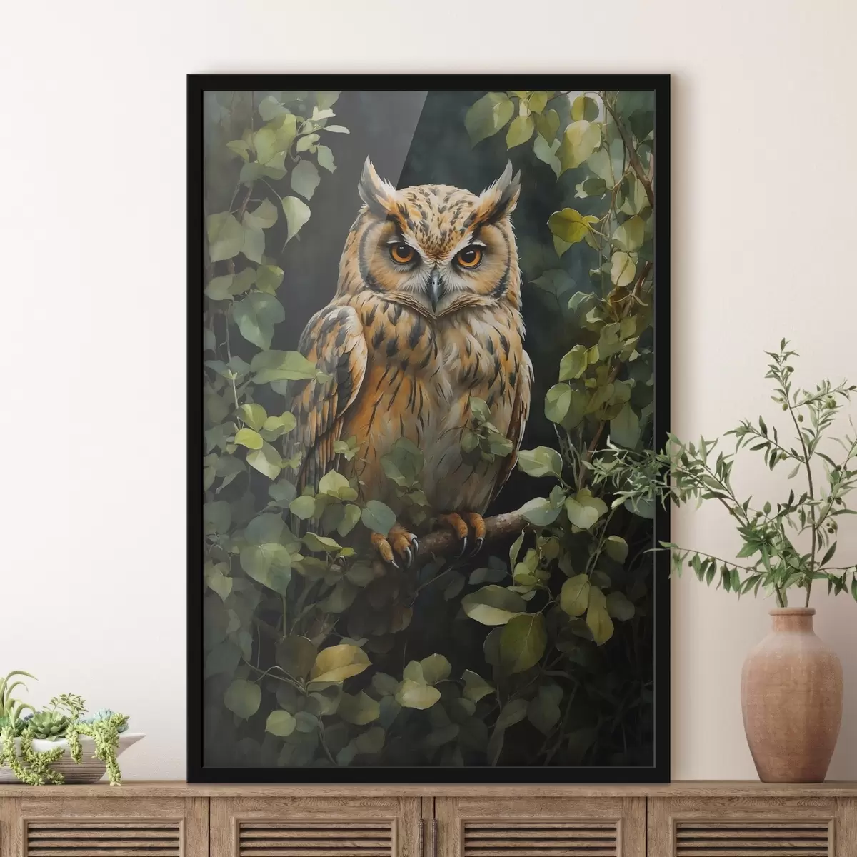 Affiche Chouette sur une branche f41776