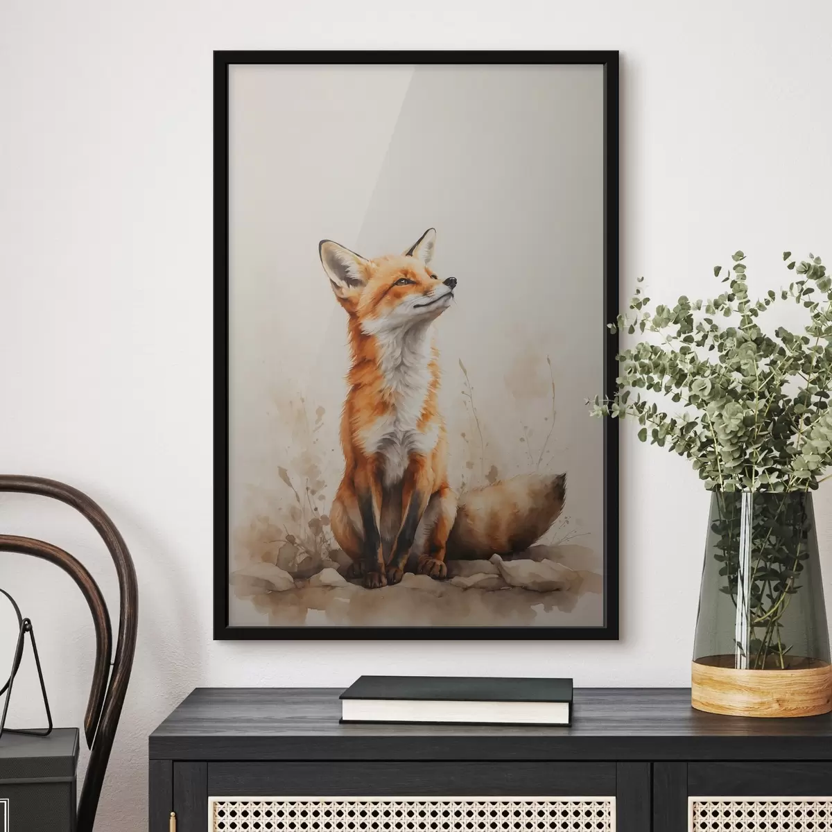 Affiche Renard sur fond beige f41778
