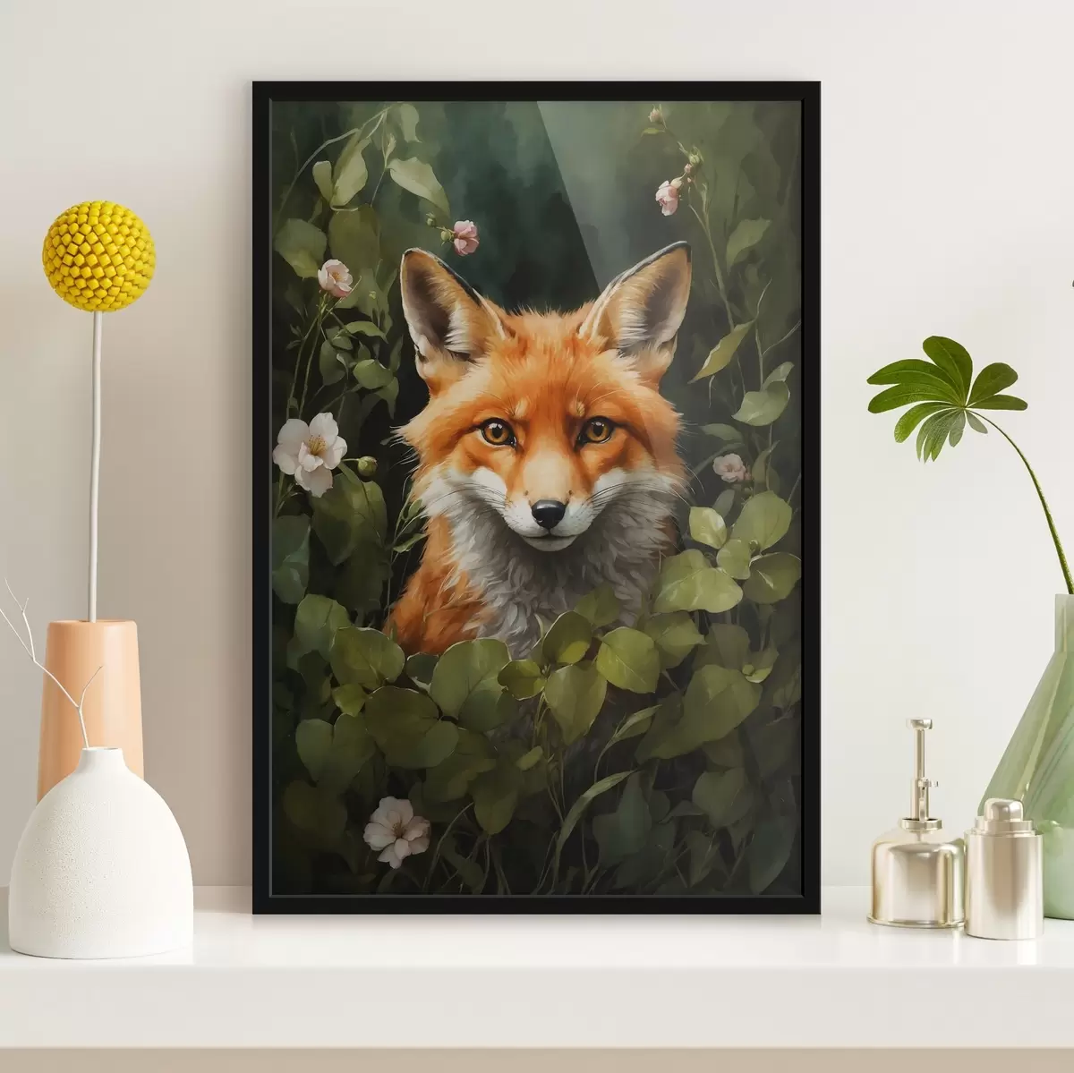 Poster Vos in struiken f41777