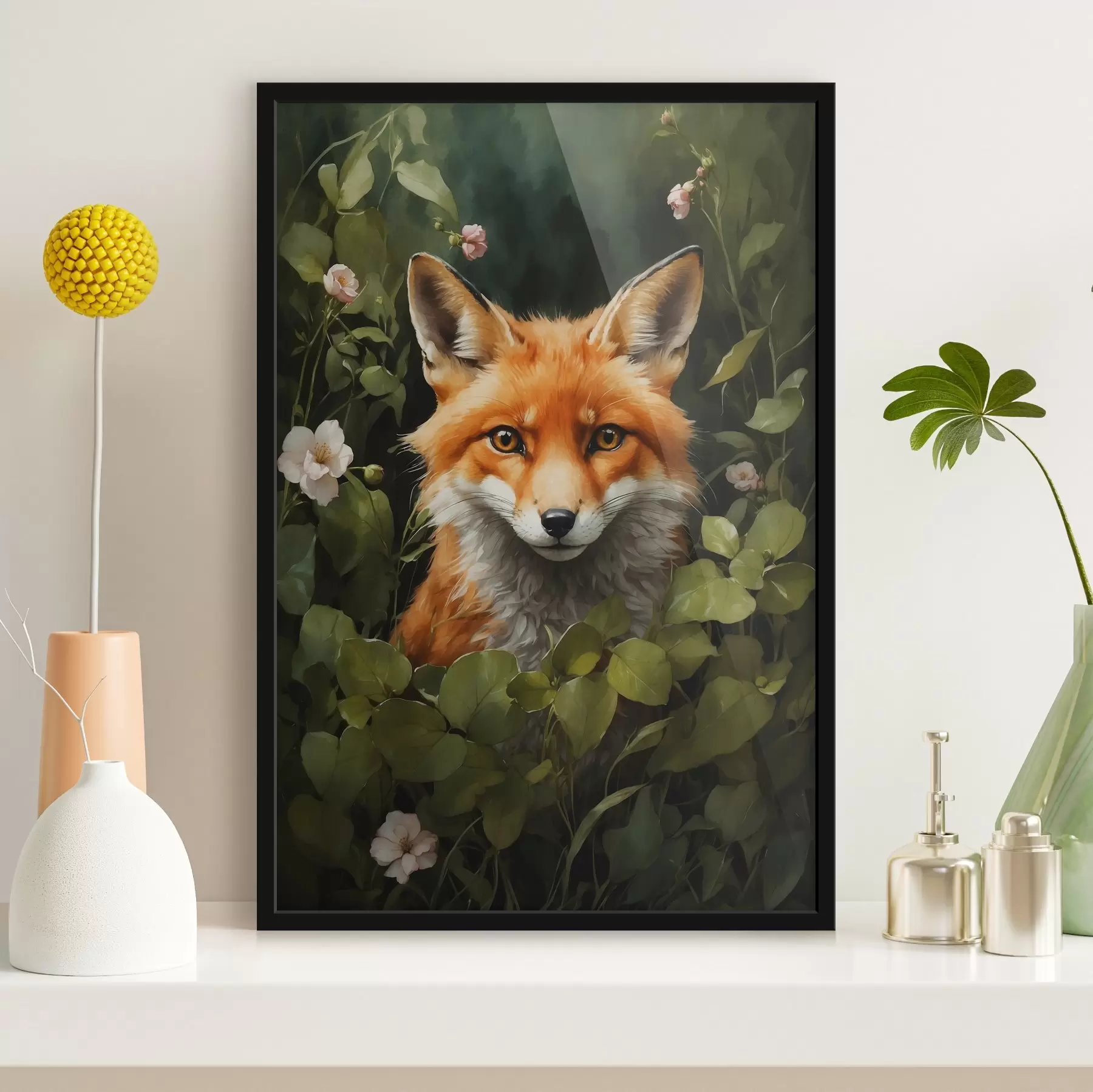 Fotobehang Vos in struiken f41777