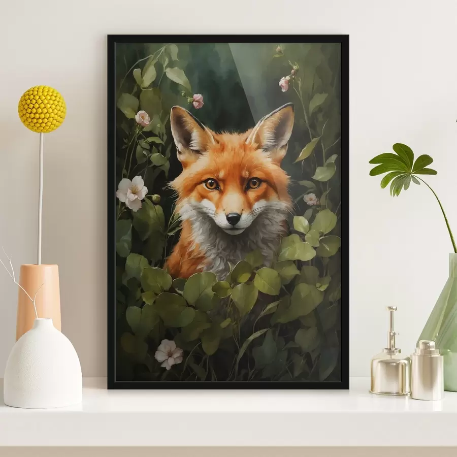 Fotobehang Vos in struiken f41777