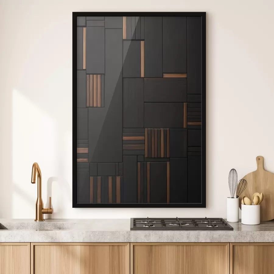 Fotobehang Muur met de afbeelding van houten tegels f41782