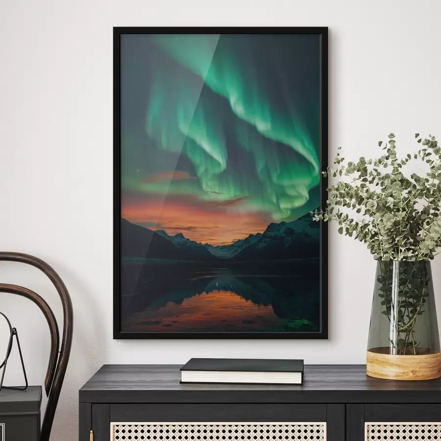 Peintures Aurores boréales sur les montagnes f41783