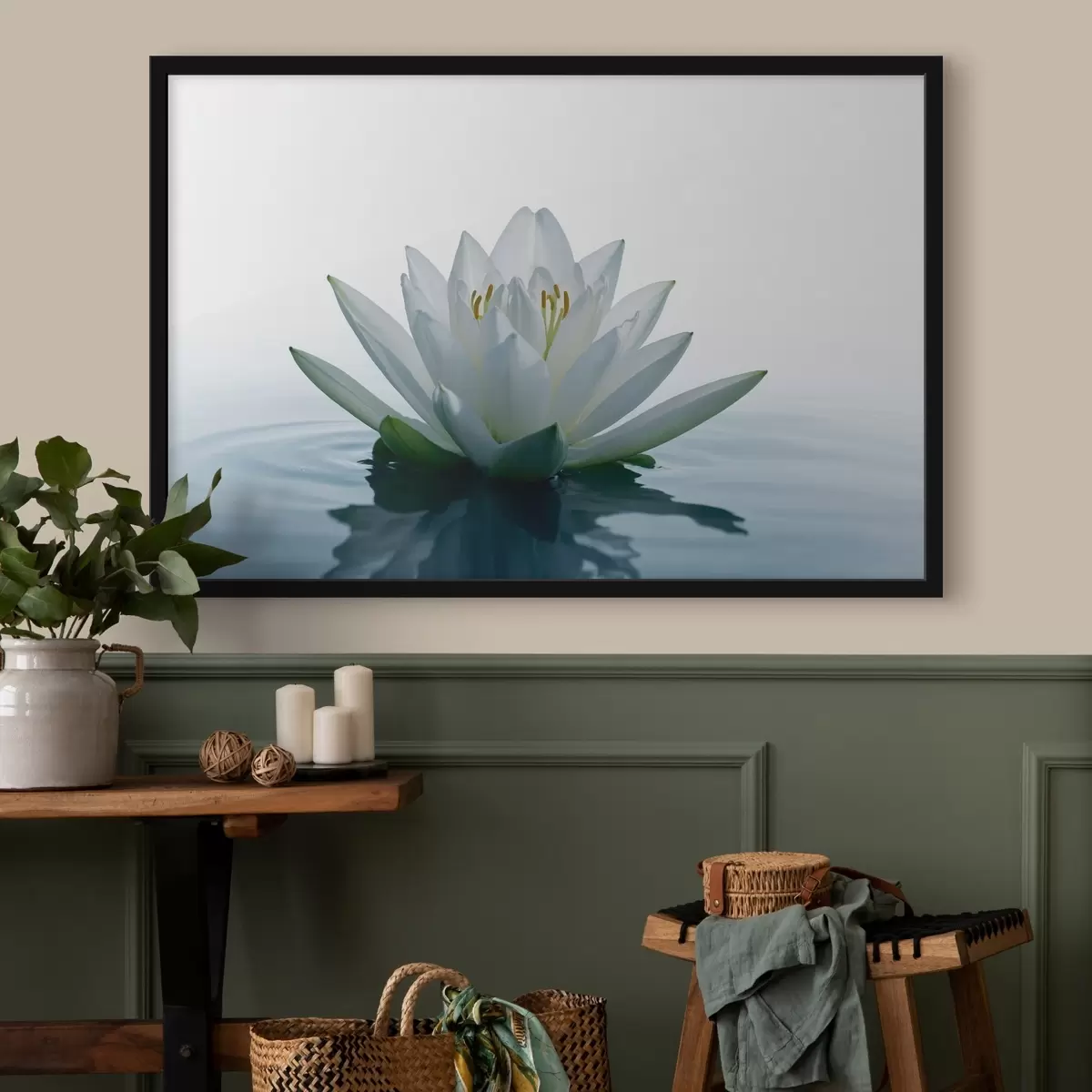 Poster Lelie drijvend op water f42098