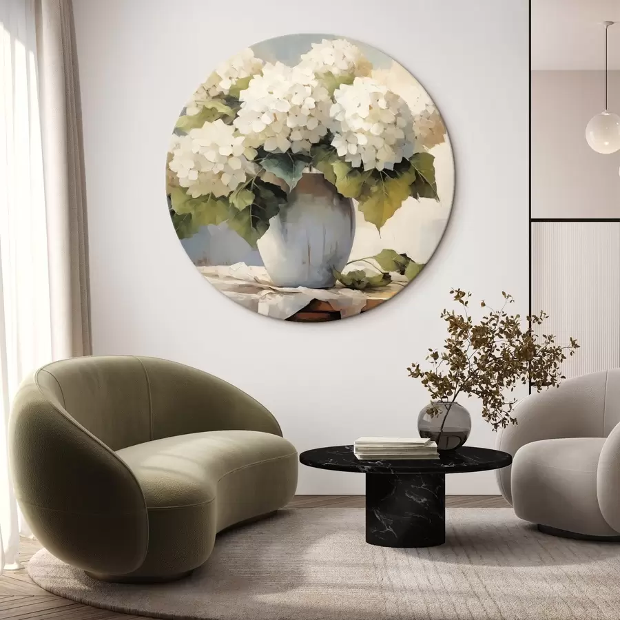 Fotobehang Vaas met bloemen op tafel r41761