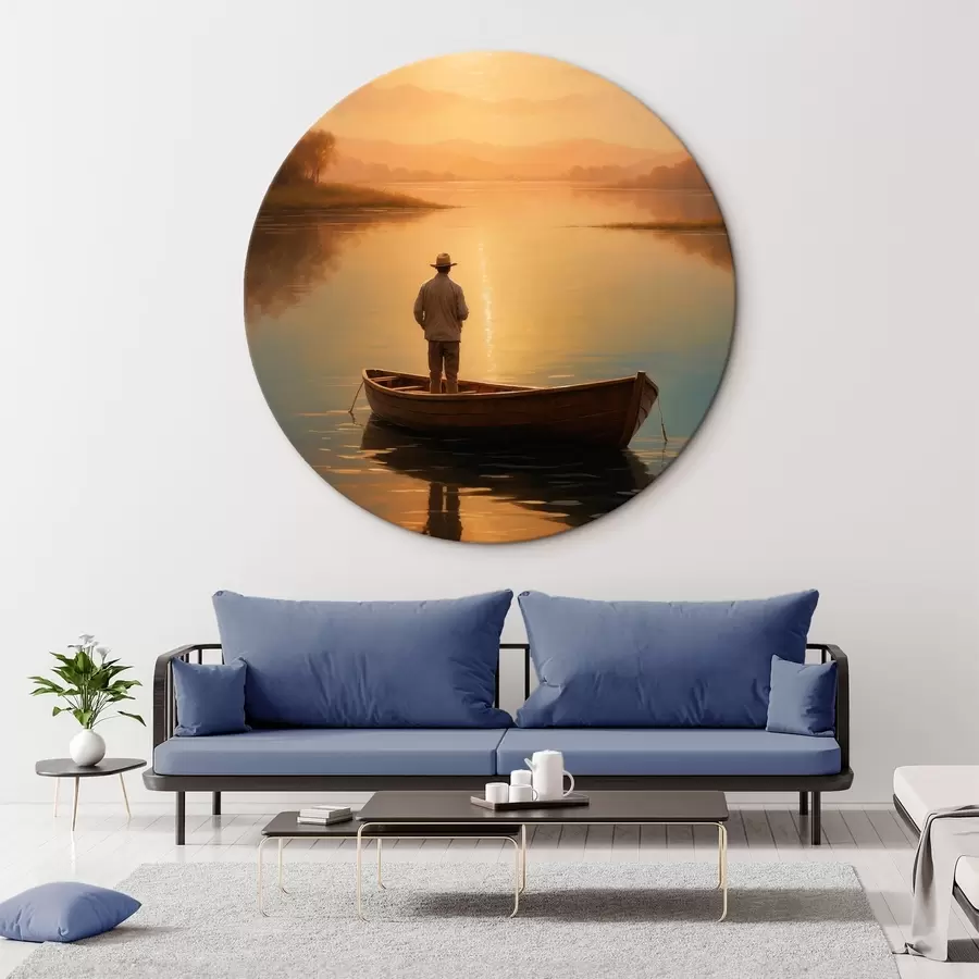  Schilderijen Man in een boot in het midden van een meer r41770