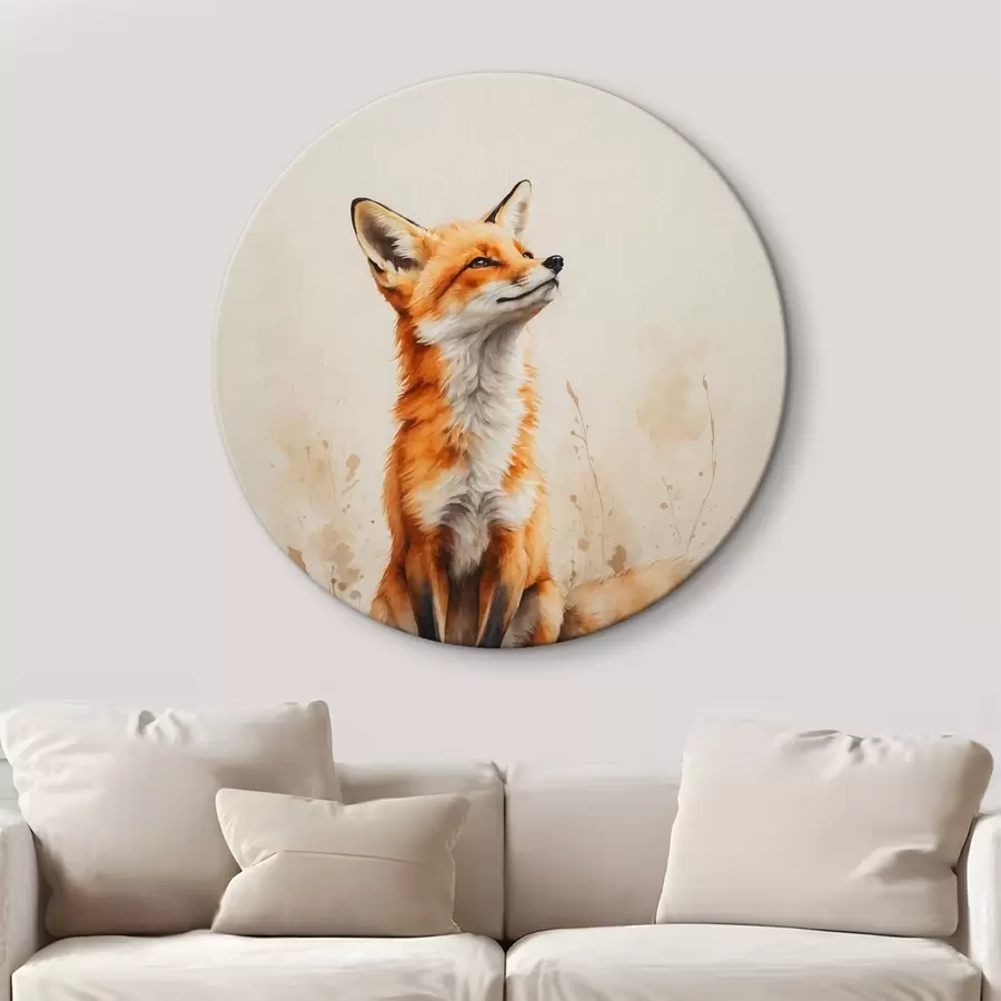  Peintures Renard sur fond beige r41778