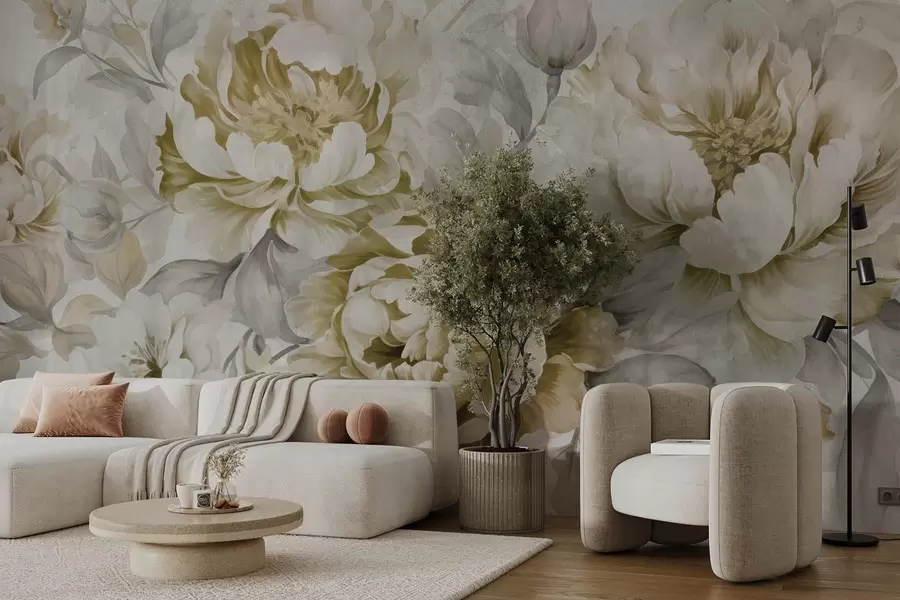 Fotobehang Grote pioenbloemen w08517