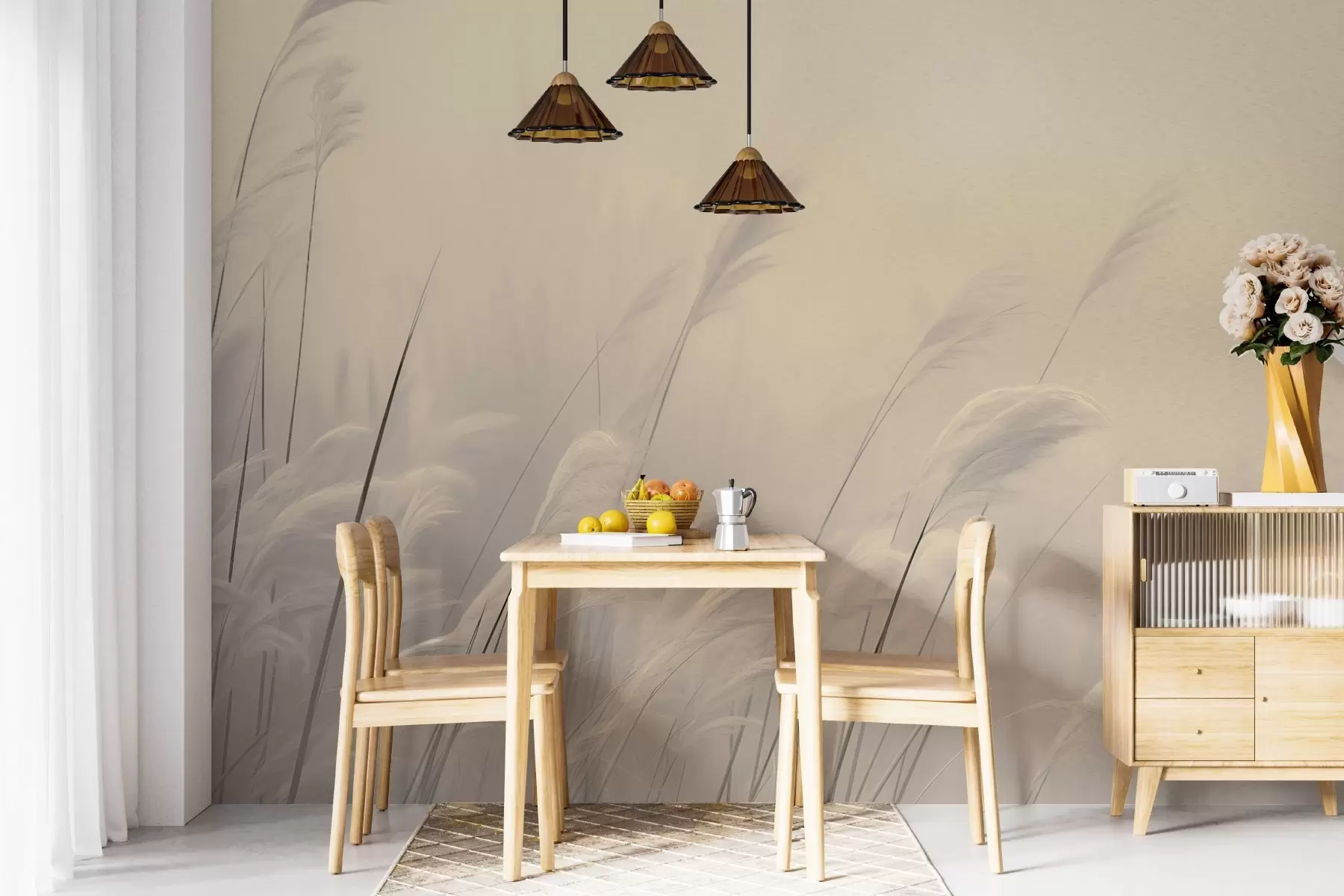 Papier peint photo Herbe sèche en couleurs sépia w02599