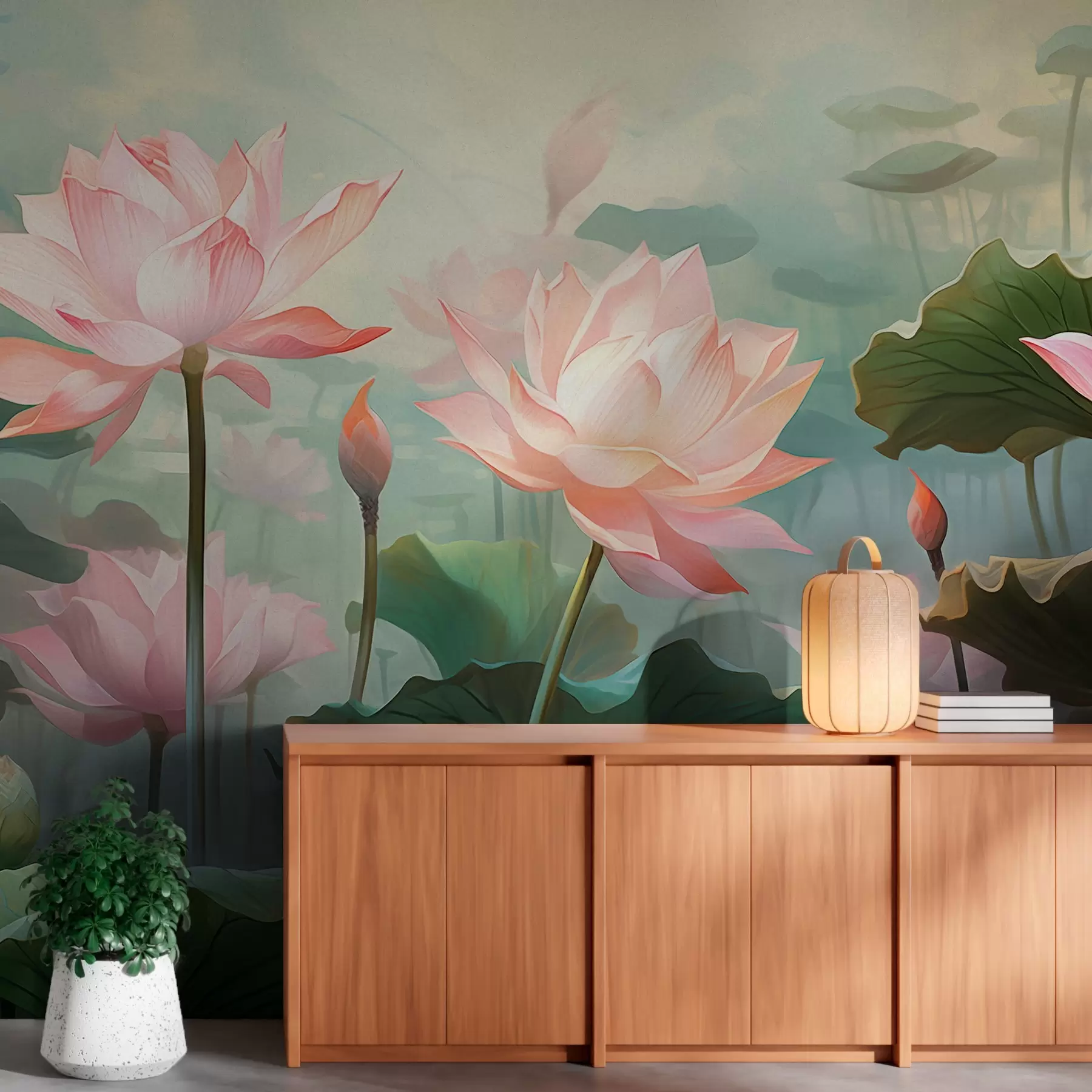 Fotobehang Grote lelietjes-van-dalen in roze w02600