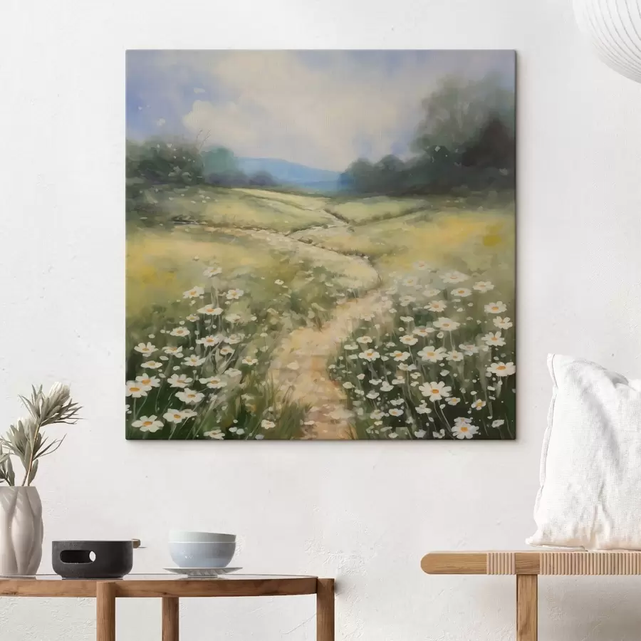  Schilderijen Weide met madeliefjes imitatie van schilderij s42134