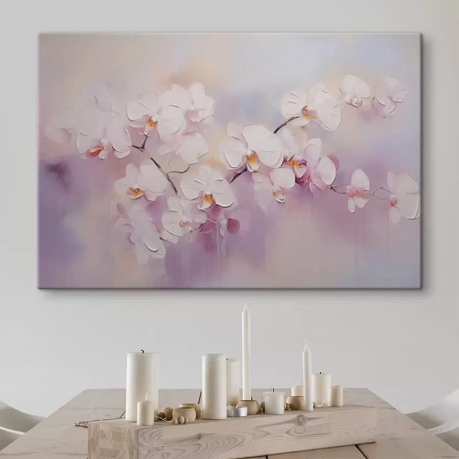  Peintures Branche avec orchidées blanches imitation peinture s42141