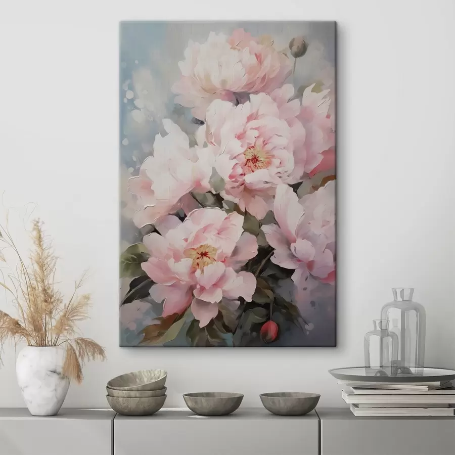  Peintures Peinture imitation pivoines roses s42147