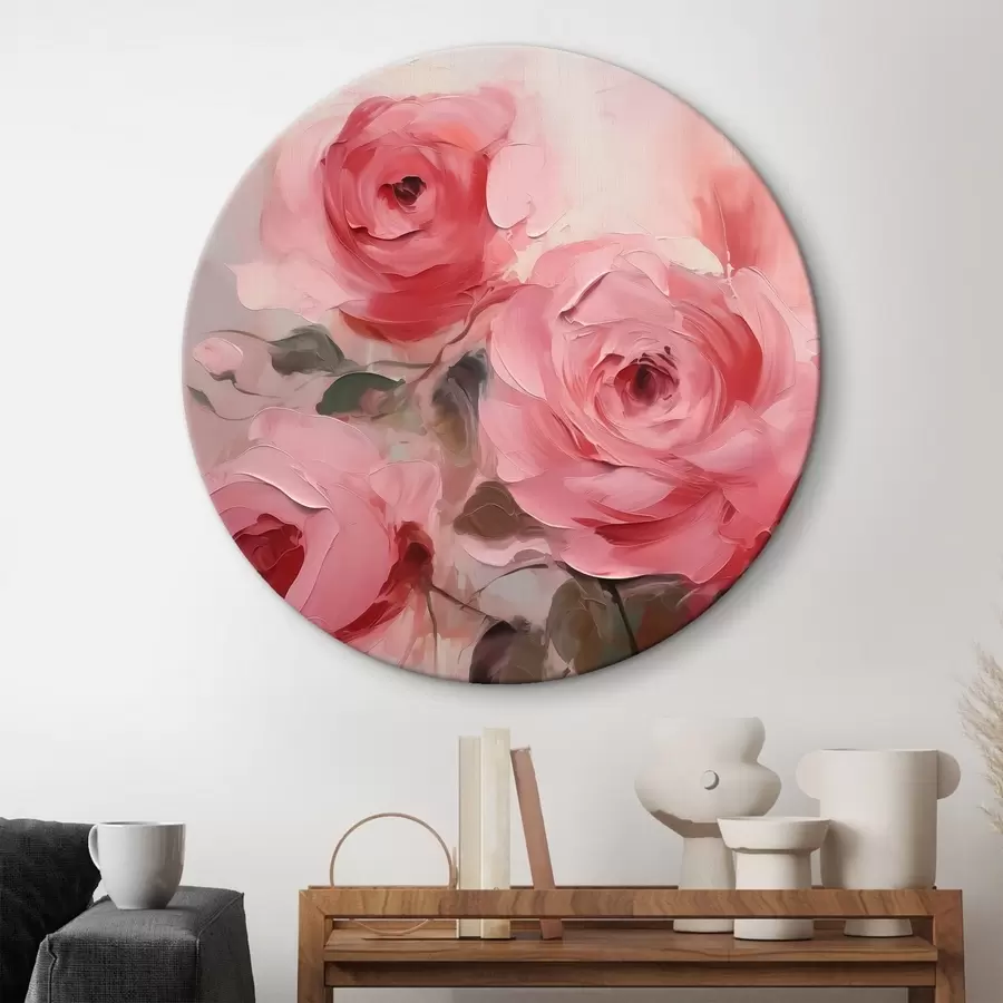  Schilderijen Abstracte rozen imitatieschilderij r42138