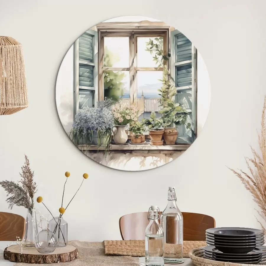  Schilderijen Vegetatie op de vensterbank imitatie van aquarel r42144