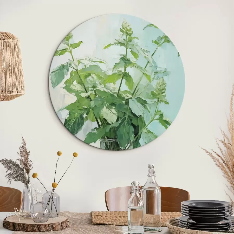  Schilderijen Vegetatie in een transparante vaas imitatie van schilderij r42148