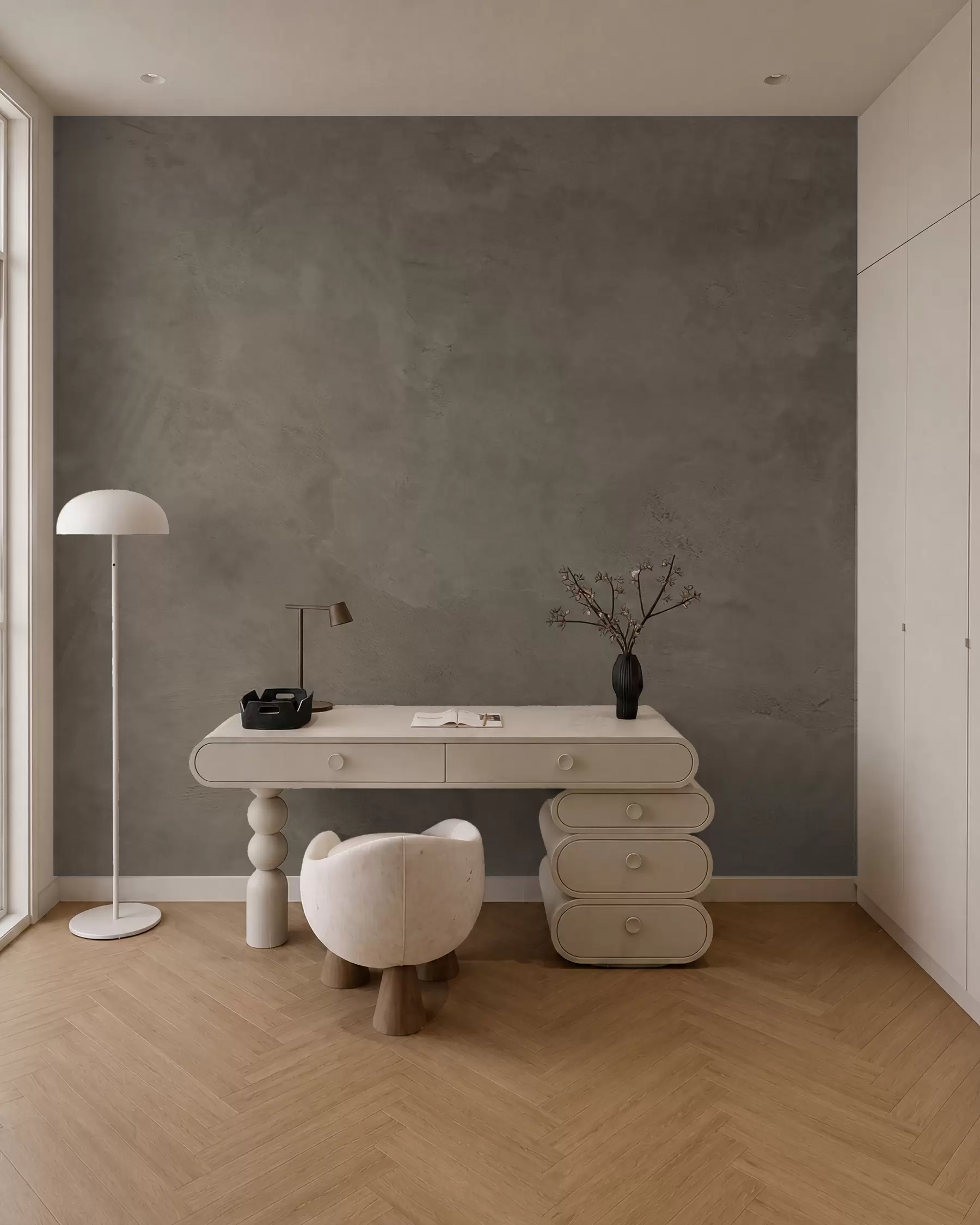 Fotobehang Bruine en beige achtergrond met betonmuureffect w02553v3
