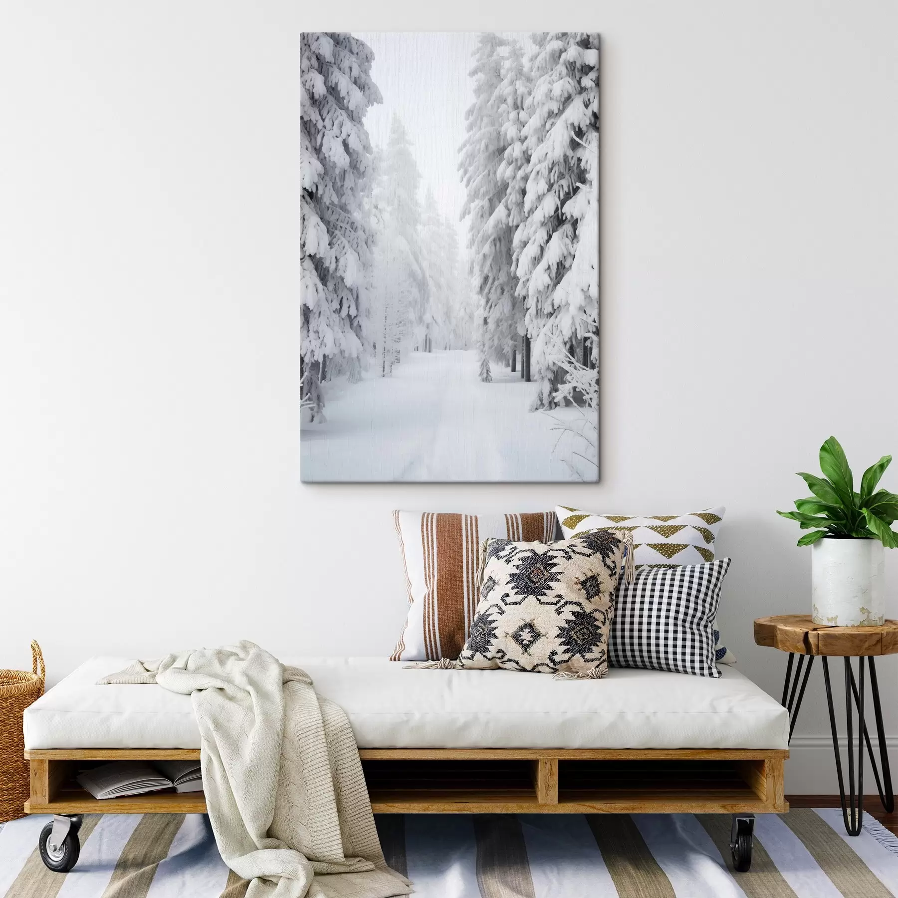  Schilderijen Winterbos in de sneeuw s42153